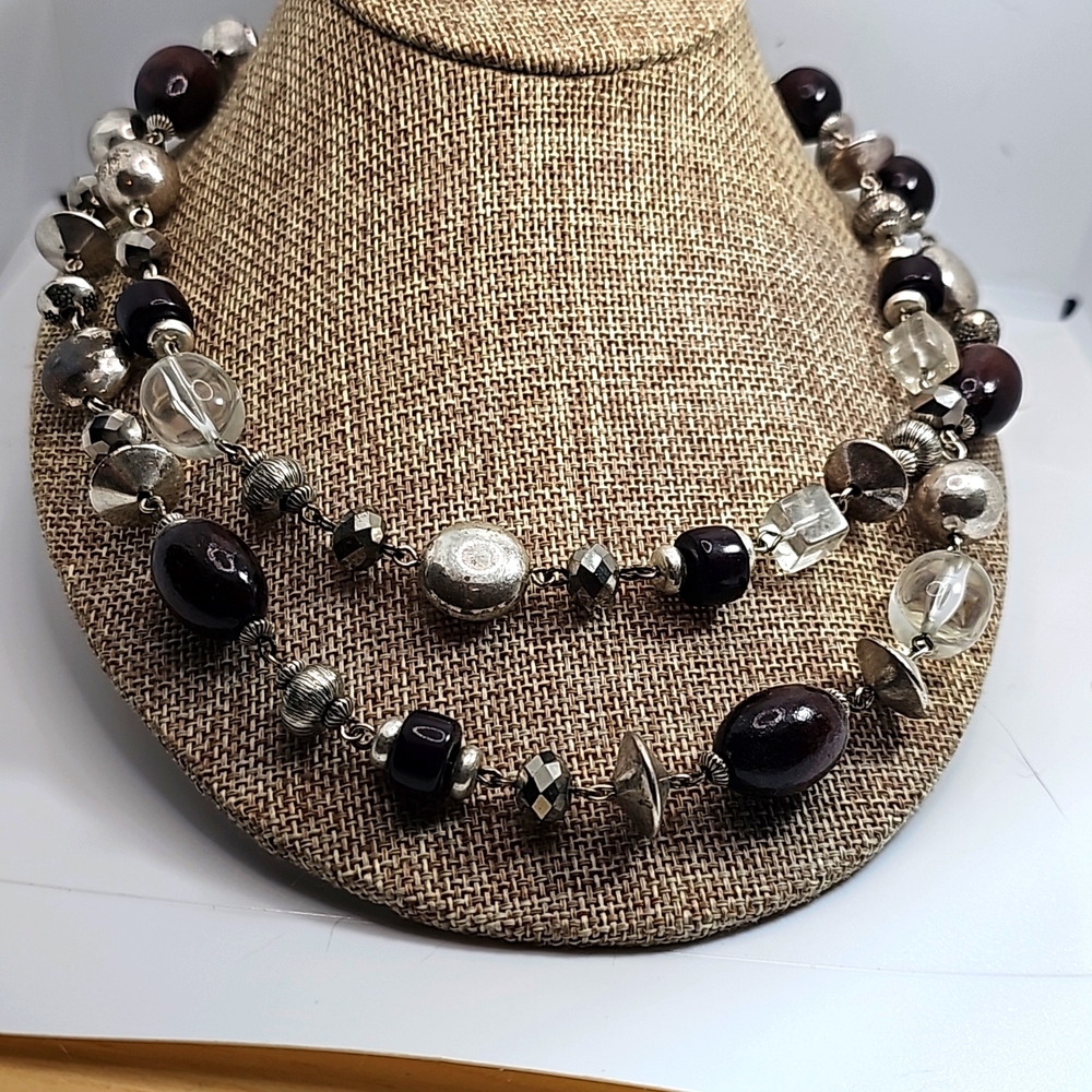 Brown bead chunky necklace
